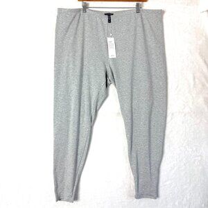 NEW EILEEN FISHER Cozy Brushed Terry Hug Organic Cotton Slim Ankle Leggings 3X